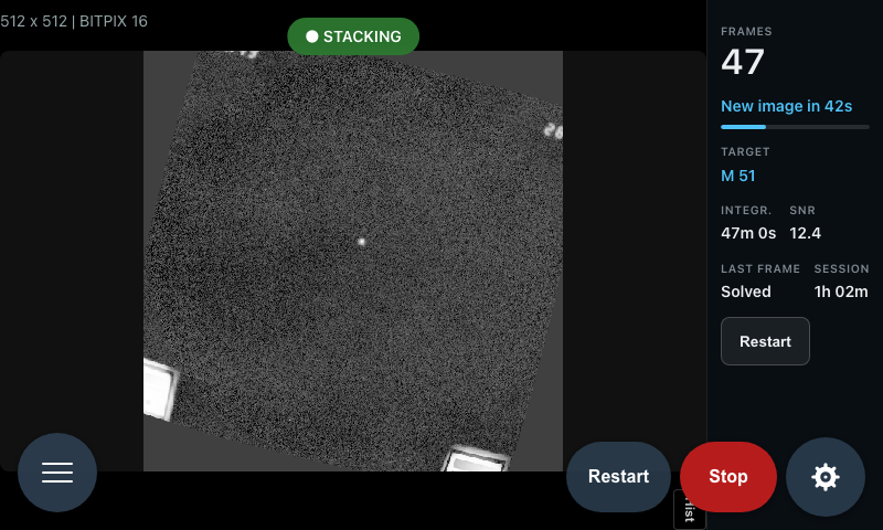 Astro — Live Stacking Session