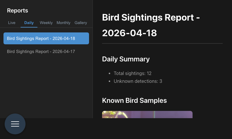 Daily Bird Report
