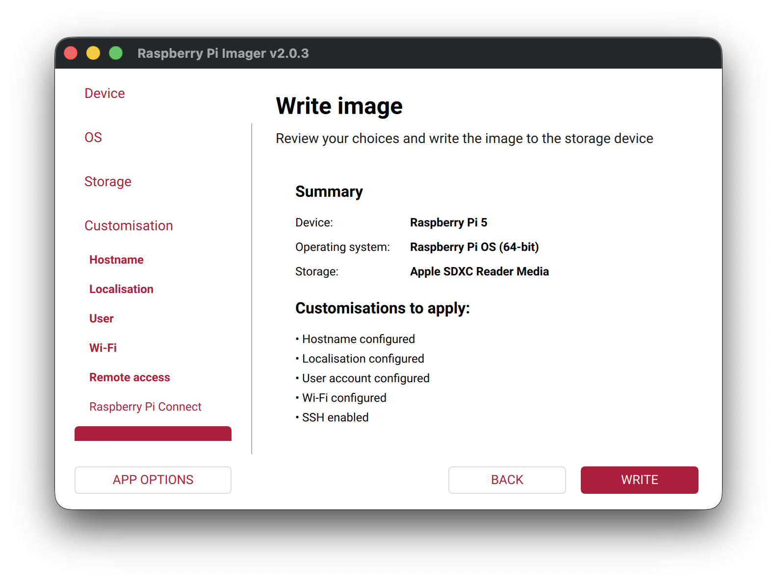 Raspberry Pi Imager - Writing