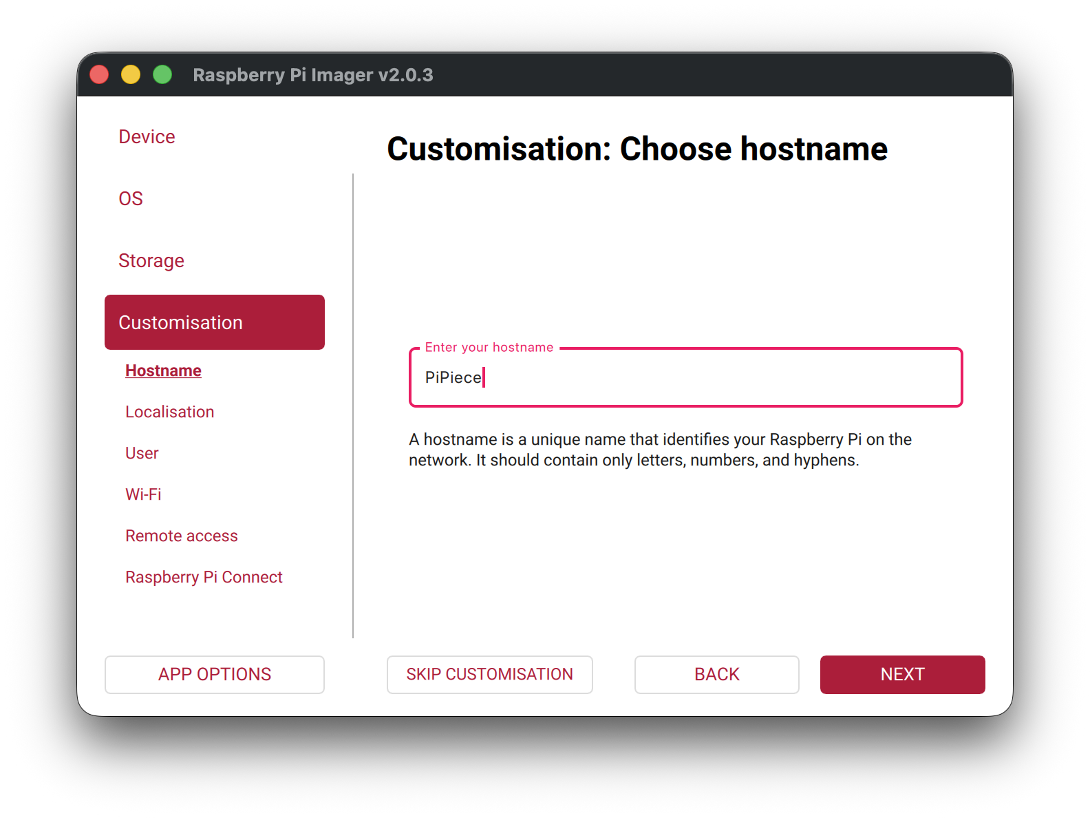 Raspberry Pi Imager - Select OS Lite