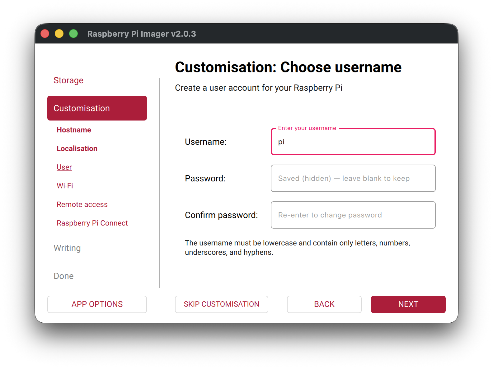 Raspberry Pi Imager - Customization Prompt