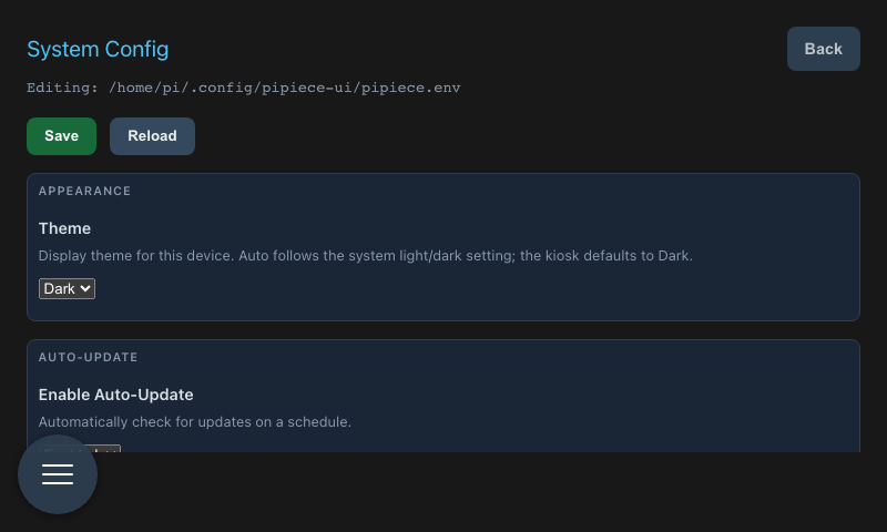 System Config View
