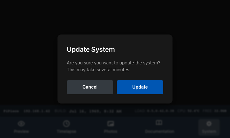 System Update View